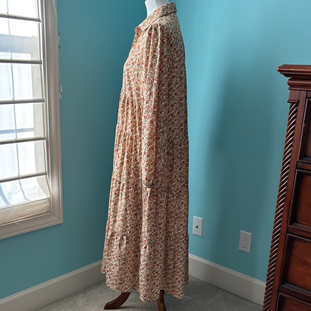 Umgee Sz L BOHO Floral Long Sleeve Maxi Dress NWOT - Picture 4 of 6
